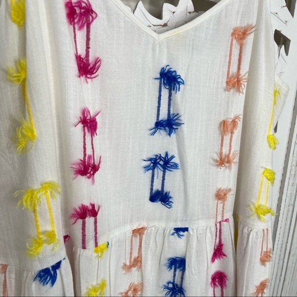 Loft Lou & Gray White & Rainbow Stitched Sundress - Picture 2 of 6